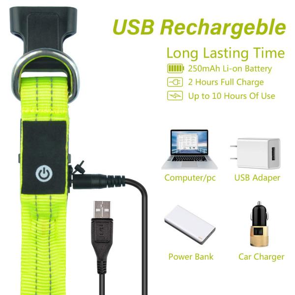 Водоустойчивый прочный перезаряжаемые воротник собаки СИД для небольших средних больших собак