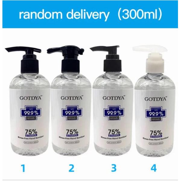 8000pcs in stock , GOTDYA  antibacterial 80ml 300ml 500ml gel 75% alcohol rinse-free hand sanitizer dispenser