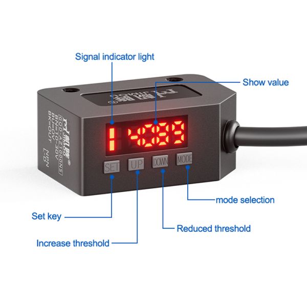 NO NC reducción de costos efectiva respuesta de alta velocidad sensor difuso de fotos pantalla digital inteligente interruptor fotoeléctrico
