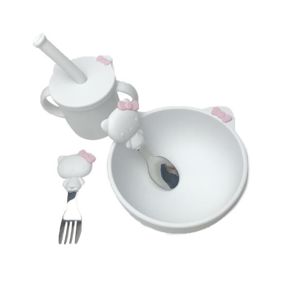 Подгонянный определяет размер набор Bpa силикона младенца формы котенка мультфильма питаясь свободное