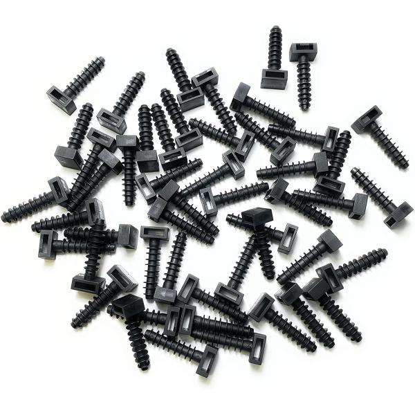 Black Cable Tie Accessories Masonry Screw Mounts Premium Fixing Plug Nylon 66