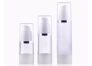 Clear Frosted Airless Pump Bottles Cosmetic 15ml 50ml For Lotion Cream OEM