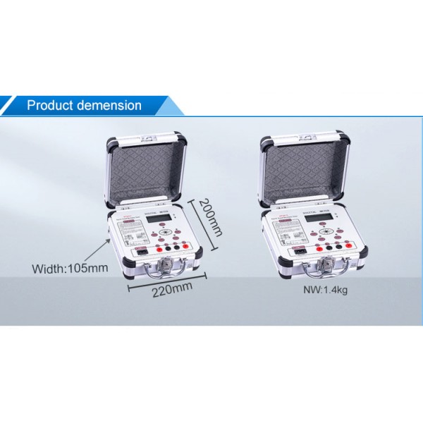 Portable Digital Grounding Resistance Tester with 0~200Ω Range and 2 Years Warranty