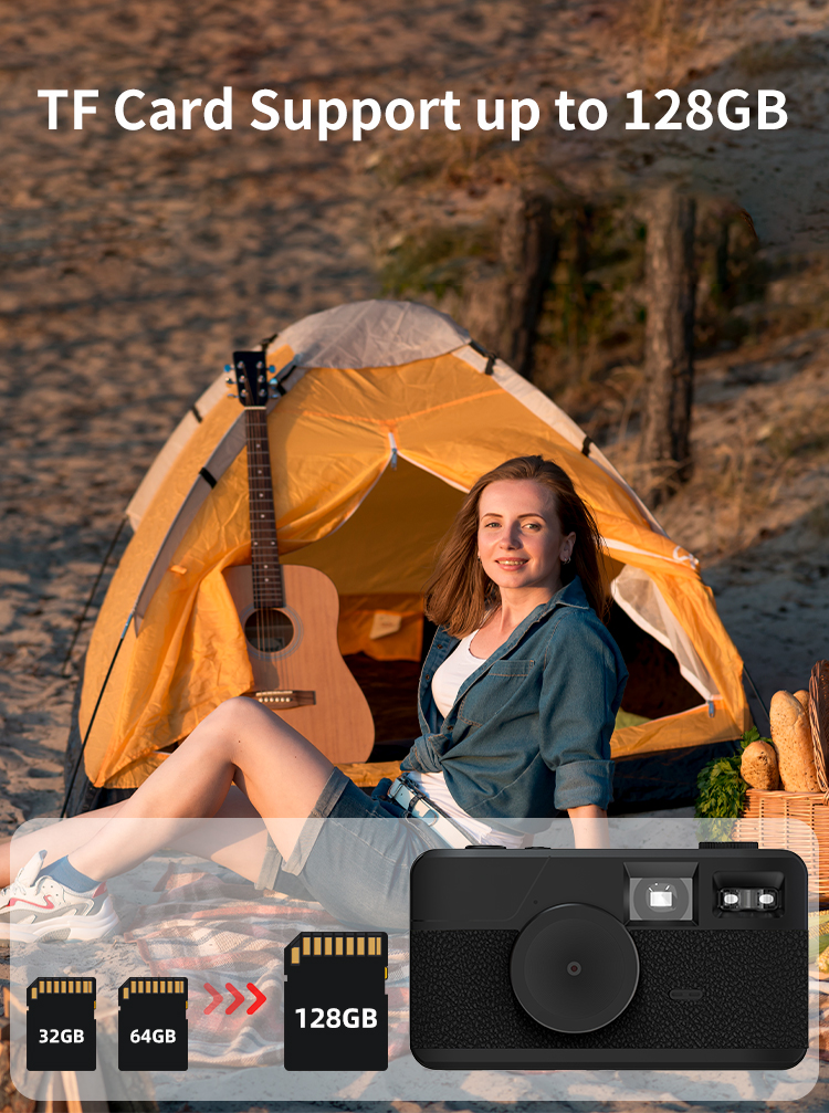 Retro Screenless Digital Camera Screen-free 8 Mode Filters Without Screen 8MP Photo with Photo Counter LED Flash Camping Camera