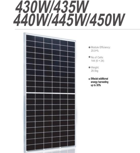 450W Mono Bifacial Solar PV Panel For Home Power System
