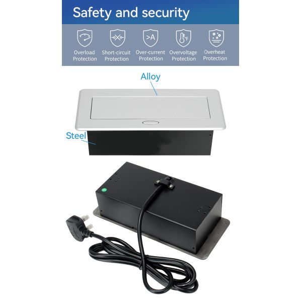 Modern Workspace Pop Up Socket Box With 2 Australian GPO SAA Certificated