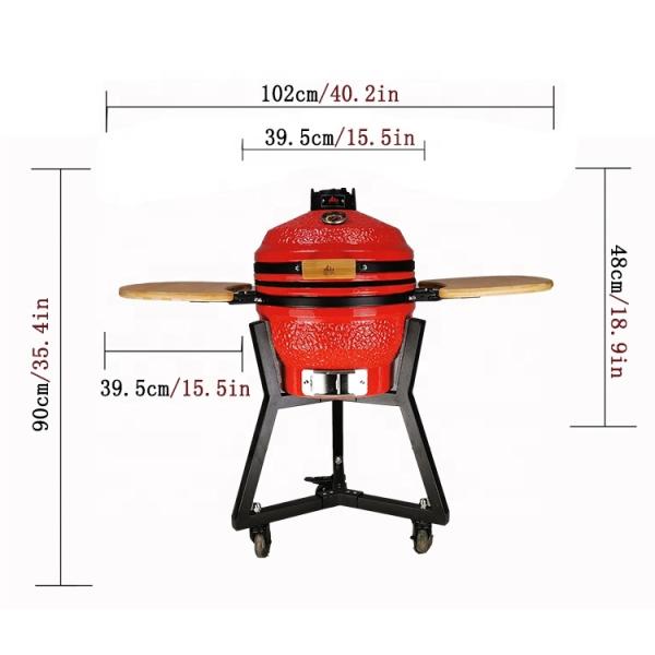 KIMSTONE 16 Inch Bbq Egg Grill Kamado Mullite Kamado Grill Xl Camping Bbq Grill