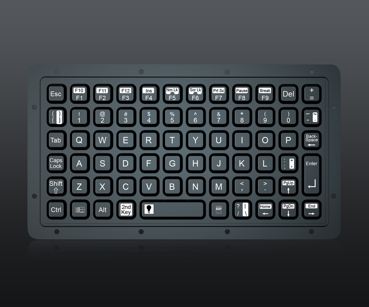 stainless steel keyboard Встроенная прочная военная силиконовая резиновая клавиатура 69 клавиш USB подсвеченная клавиатура