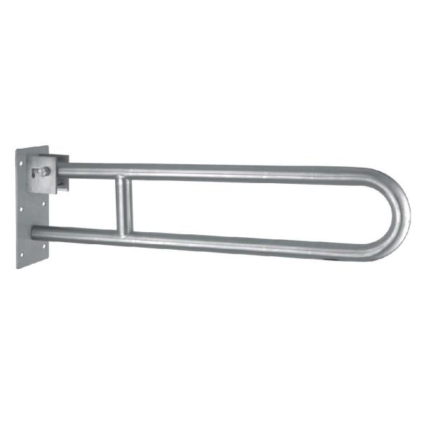 Stainless steel 304 Material bathroom Inox Brush Finished Disabled Toilet U Shaped rail Wall Mounted Swing Up Grab Bars