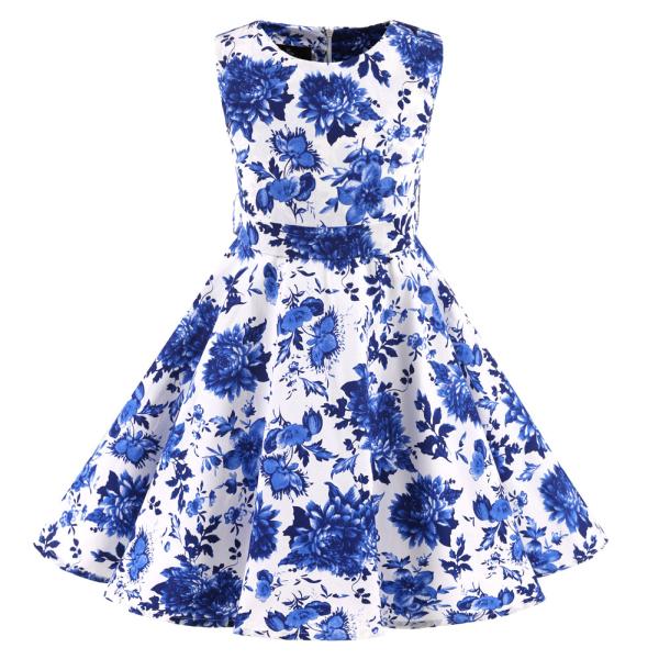 Polka Dot Flower Show Skirt Retro Summer Children'S Clothing Kid Girls Dresses