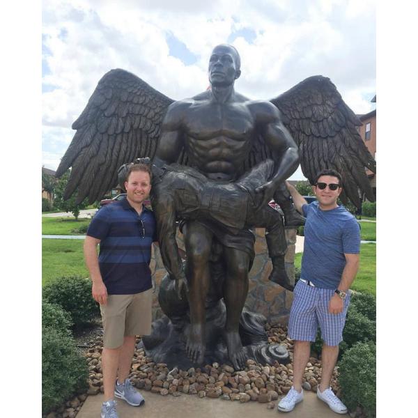 Factory Custom Large Outdoor Silicon Bronze Cast Bethesda angel statue water fountain sculpture For Sale
