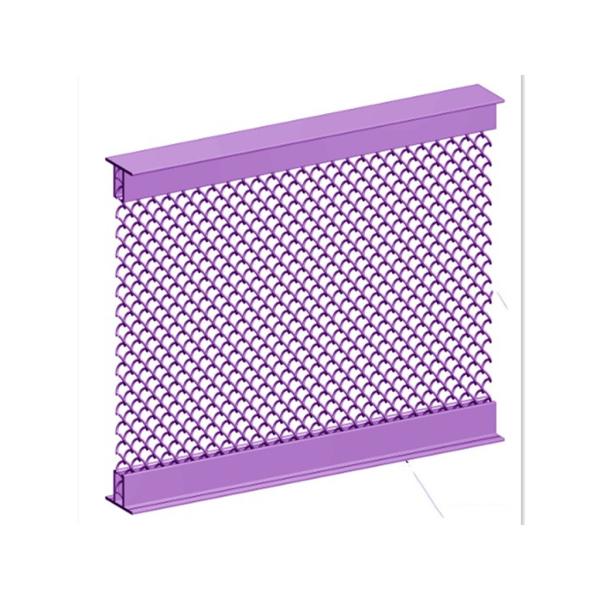 Flexible Copper Color Metal Mesh Fabric , Metal Coil Drapery For Room Divider