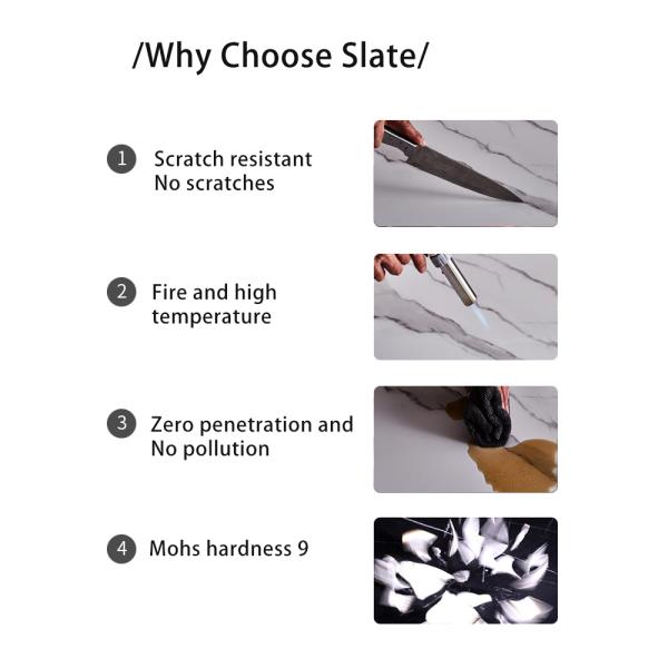 Mesa de jantar luxuosa e cadeiras do efeito de mármore brancas com pé de aço inoxidável UK-KD006