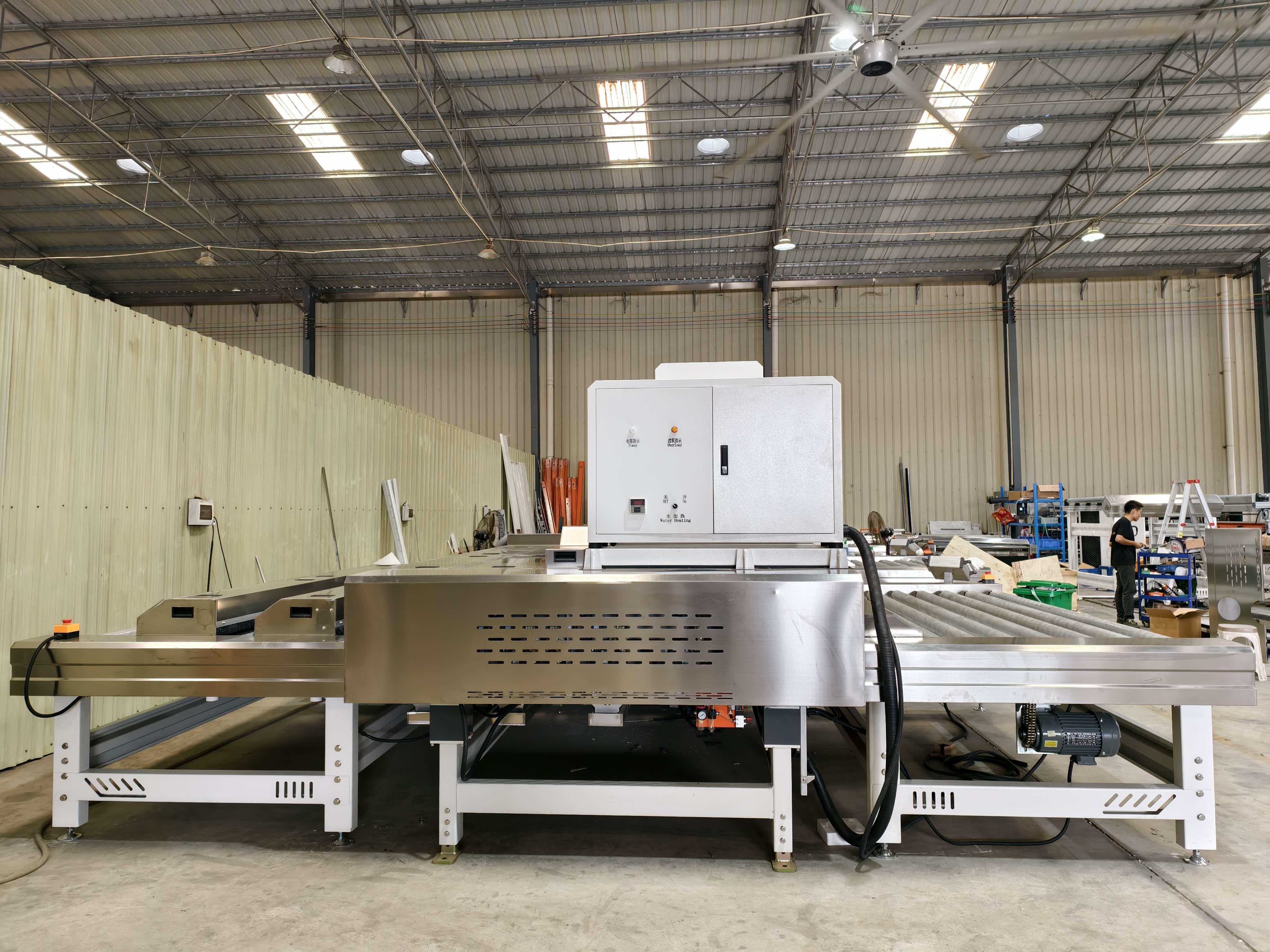 Vertical Glass Washing Machine 22KW Stainless Steel Glass Cleaning Machine