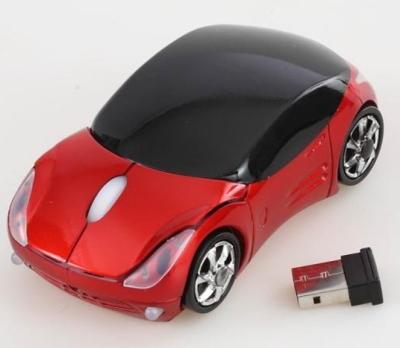 Ratón inalámbrico rosado del Trackball del modelo 2.4Ghz del coche con la voluta ligera llevada WES-M-019