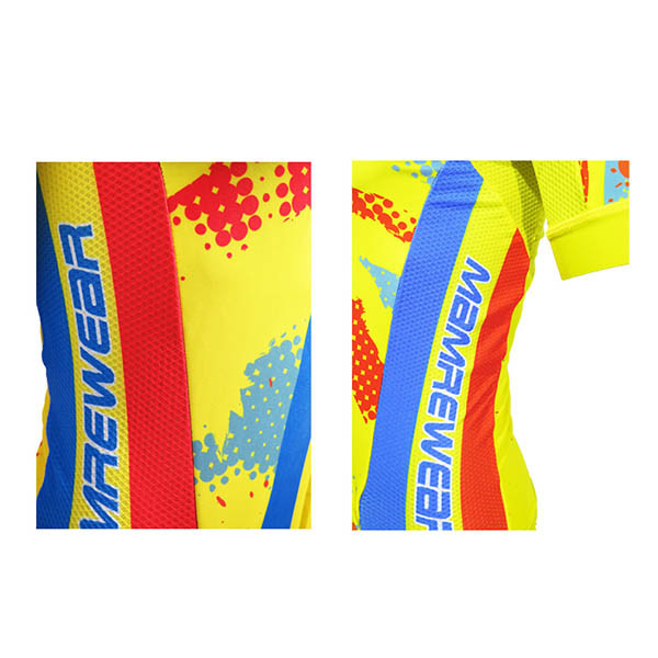 Cool Style Yellow Short Sleeve Trek Cycling Clothing , Mens Cycling Skinsuit