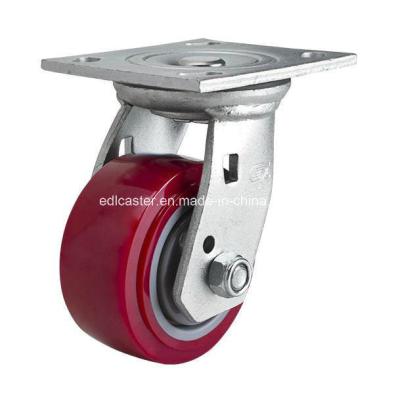 Capacidade de carga elevada 350 kg Plate Swivel TPU Caster para pesado 4 Rodas por Edl