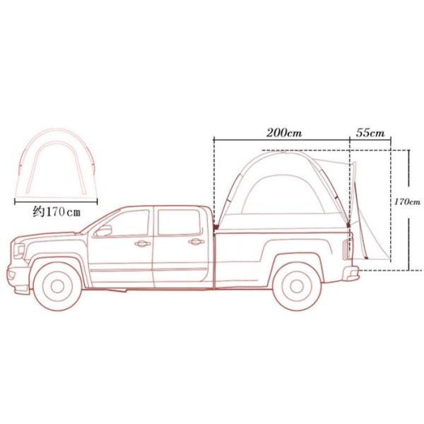 (200+50) * 170*170CM Камуфляж для всех погодных условий водонепроницаемый полиэстер 210D Pop Up Pickup Truck Задняя палатка для кемпинга на открытом воздухе