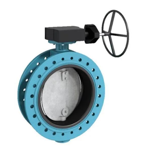 Газовые СМИ Эпоксидный покрытый мягкий железный двойной фланцевый клапан-бабочка с пневматическим приводом