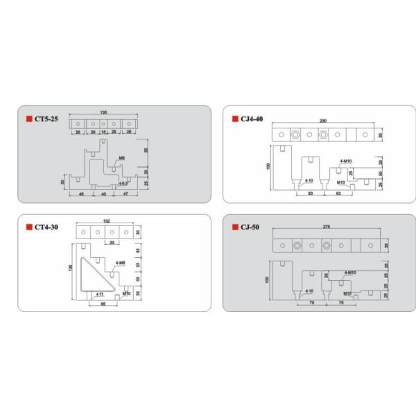 El aislador de barra de bus de polímero compuesto, paso de soporte CT4-50 con capacidad de soporte de 100KN