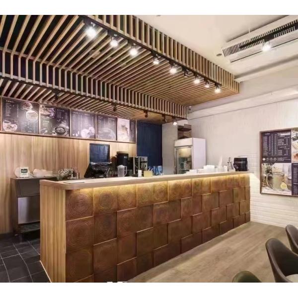 Anillo de árbol de poliuretano, madera marrón, ladrillo de piedra cultivada, 1160x300x30mm