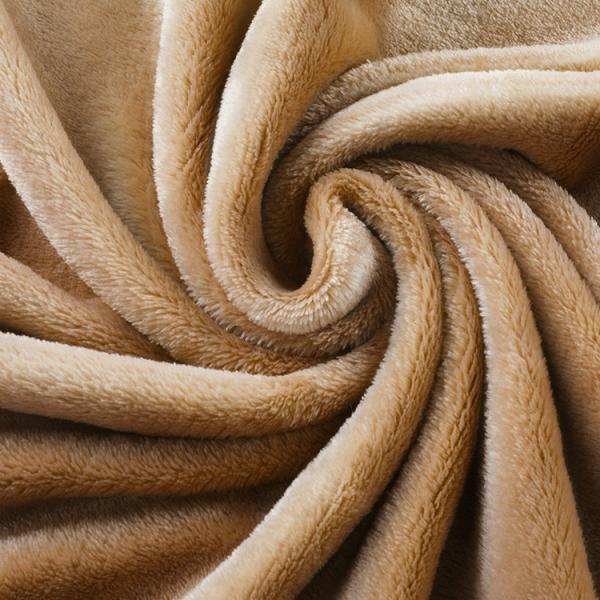 Beige Custom Flannel Blankets Embroidering 30X40 Soft Microfiber Blanket