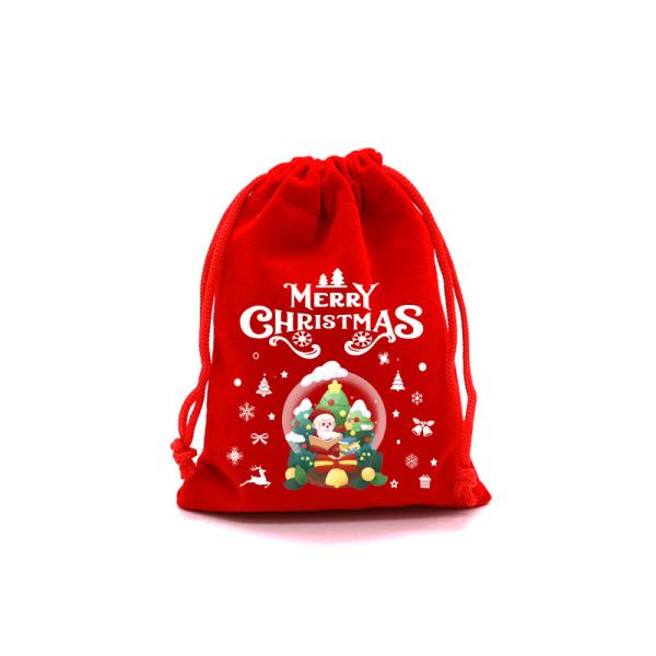 Custom Giant Xmas Bag Red Velvet Drawstring Christmas Santa Sack with Customized Logo