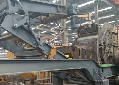 80TPH máquina de esmagamento móvel 350mm montados sobre trilhos que alimentam