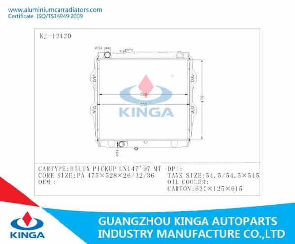 Toyota Hilux Pickup LN147'97 MT  Water Heating Automobile Radiators PA26/32/36