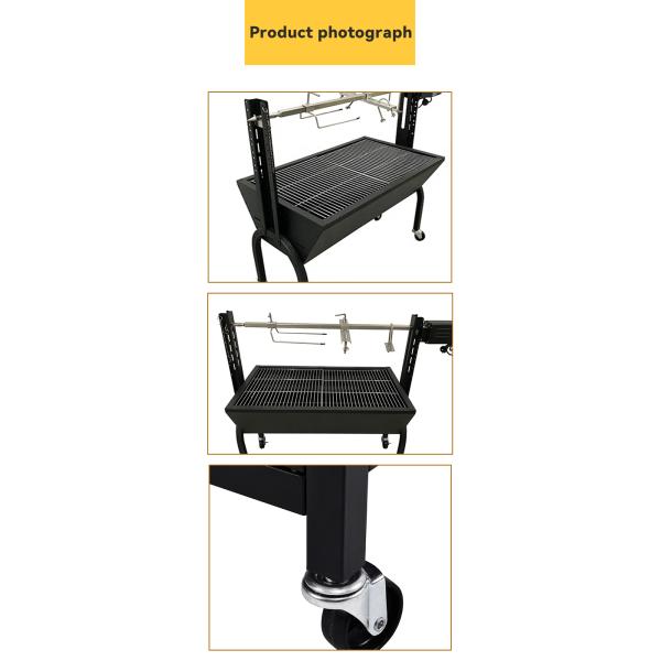 Grill de barbacoa giratorio automático con recubrimiento de polvo para montaje fácil