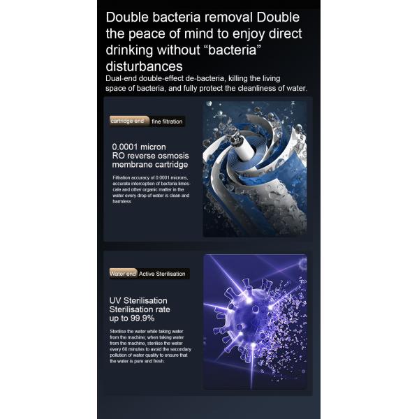 VST-T1CG Desktop 2200W Smart RO Water Purifier Hot and Cold Water 75G After Service Free Spare Parts