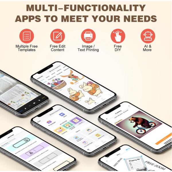 Portable Inkless Thermal Mini Printer Sticker For Receipt Journal Memo