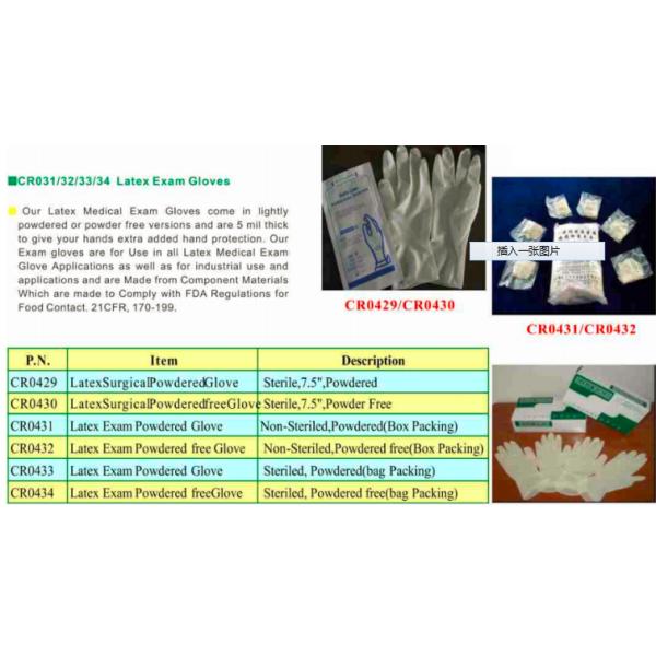 Rohs Powdered Powder Free Sterile Latex Examination Gloves