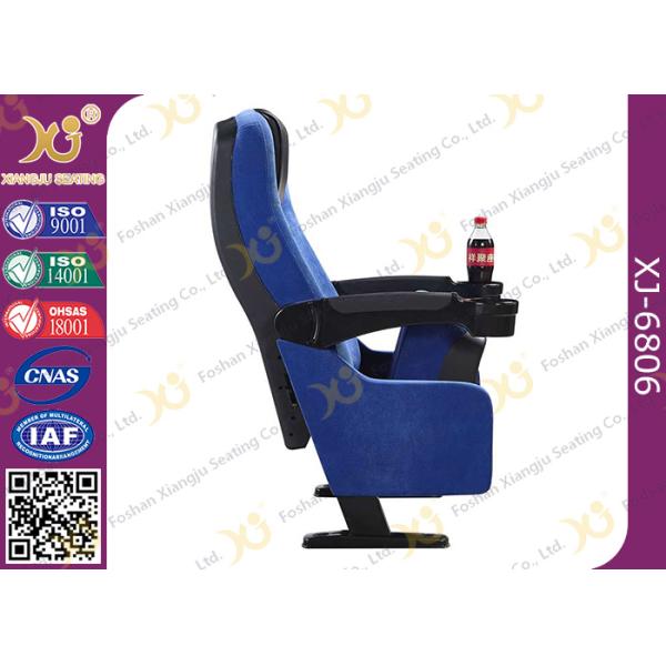 Blue Fabric Folding VIP Cinema Seating , Plastic Theater Seats