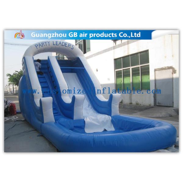 Amusement Park Bounce Round Water Slide Inflatable Slide With Pool