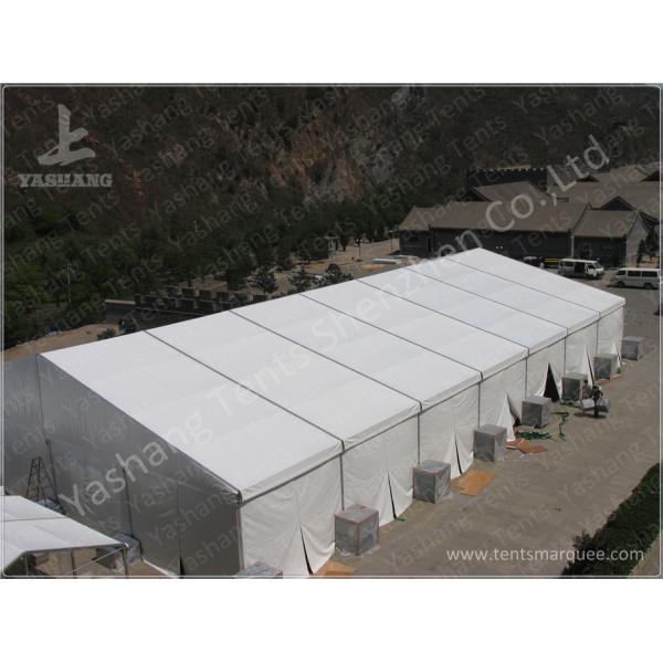 850gsm PVC Fabric Outdoor Event Tent 20M Wide With Red Roof Lining Decoration