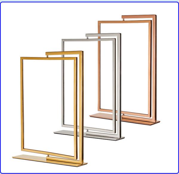 SS Metal Retail Display Rotating A4 Poster Sign Holder Information Display Stand  25CM
