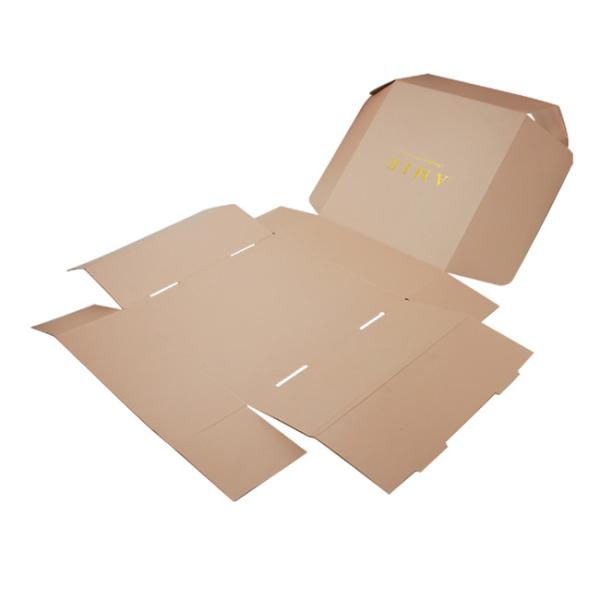 Pink Color Printed Shipping Boxes 27 x 22 x 6.5cm Gold Stamping Logo
