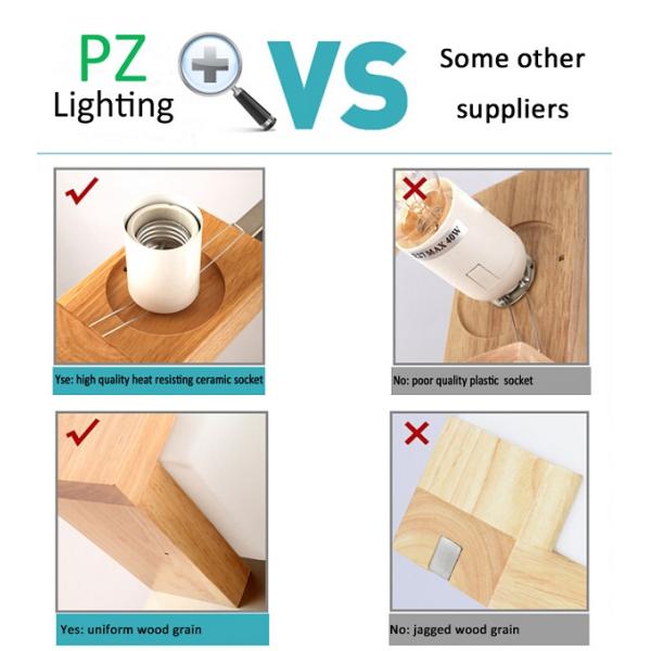 C904-3 E27 40W x 3 Oak wood ceiling lamp chandelier lighting for bedroom living room