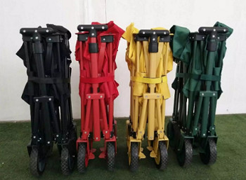 600D Folding Pull Along Trolley Garden Wagon Folding Festival Trolley 108cm