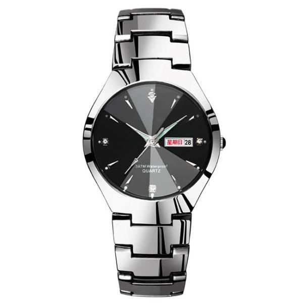 3ATM Quartz Couple Watches OEM Silvertone Luxury Couple Watches Date Function
