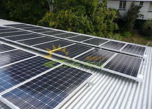 Aluminum Flat Roof Solar Racking , Ballasted Solar Panel Roof Mounting Frame