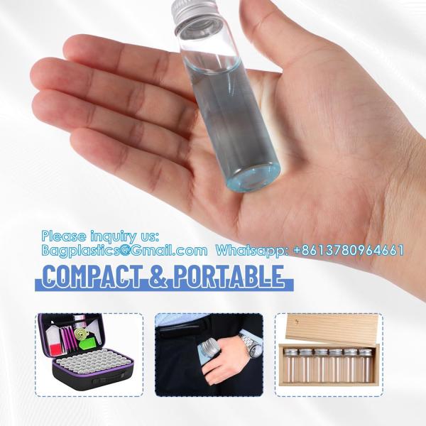 Glass Bottles with Aluminum Cap, Glass Jars Small Storage Bottle Glass Vials, Beads Storage Jars with Lids Aluminum