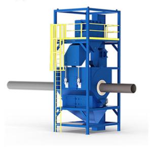 Roller Conveyor Steel Pipe Shot Blasting Machine Remove Oxide Layer / Burr Free