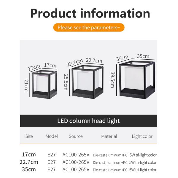 Morra moldam a base solar de alumínio do watt E27 da luz 5 da coluna para a entrada de automóveis exterior