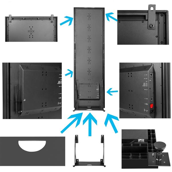 WiFi 3G 4G Control P2.5 HD LED Poster Stand Media Mirror Advertising Display