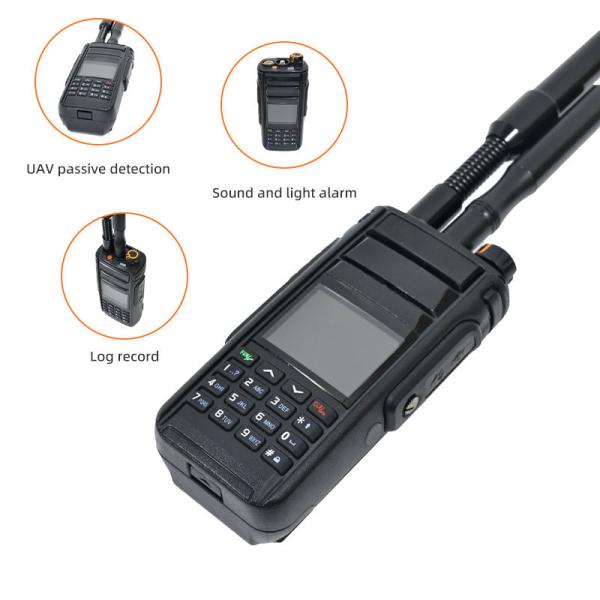 Handheld Drone Detector 300MHz–6200MHz with OFDM & FM Signal Detection with 1KM Detection Range and Audio Visual Alarm