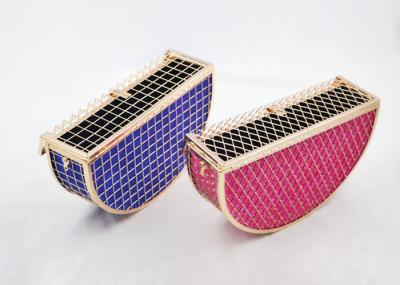 Steampunk Ladies Evening Clutch Bags Fan Shape Hollow Metal Clutch Bag