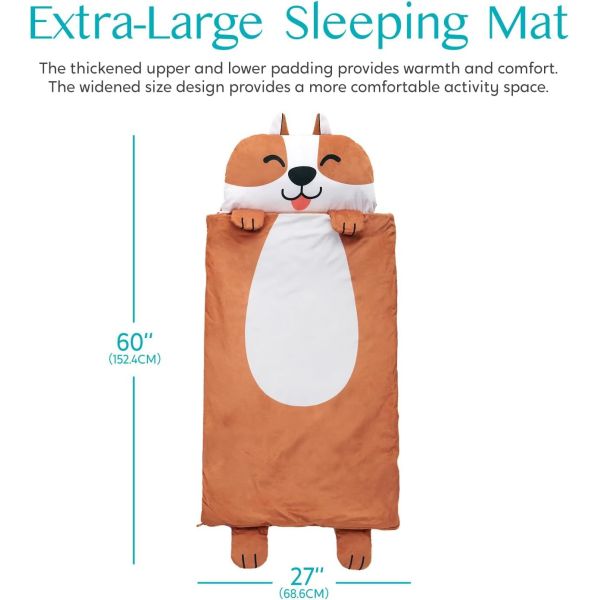 Brown Dog Toddler Nap Mat with Pillow & Blanket 60