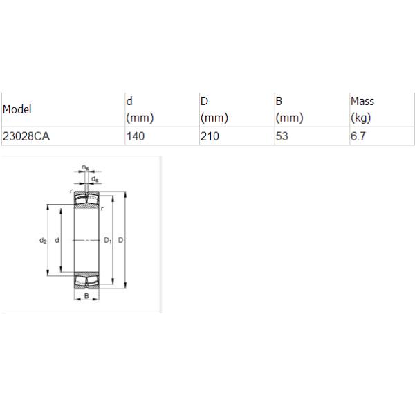 Non Standard Spherical Roller Bearing 23028CA / W33 140mmID 210mmOD 53mm Bore